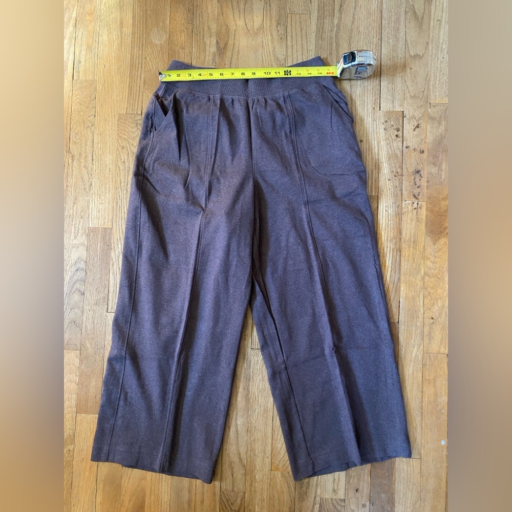 NWT Pact Organic Airplane Pintuck Wide Leg Pant - Chocolate Heather - Large 26in - Picture 6 of 9